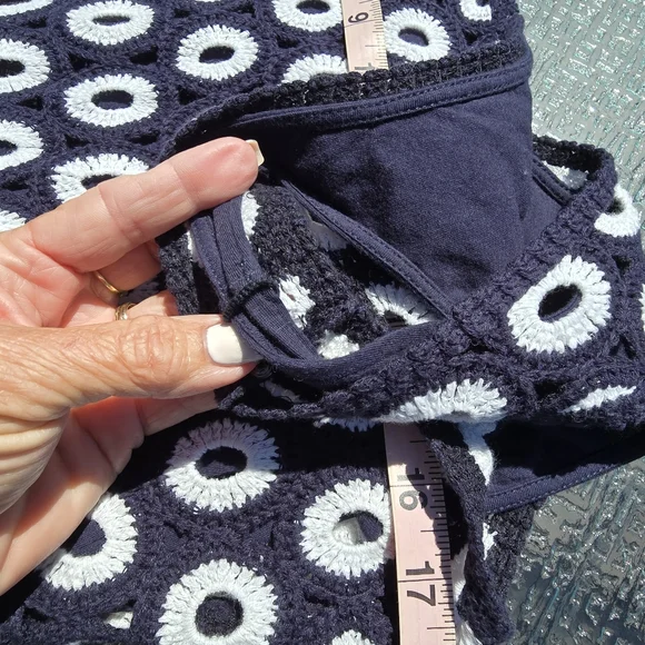 Boden Elana Crochet Navy and White dress, EUC, size 10. - Picture 10 of 14